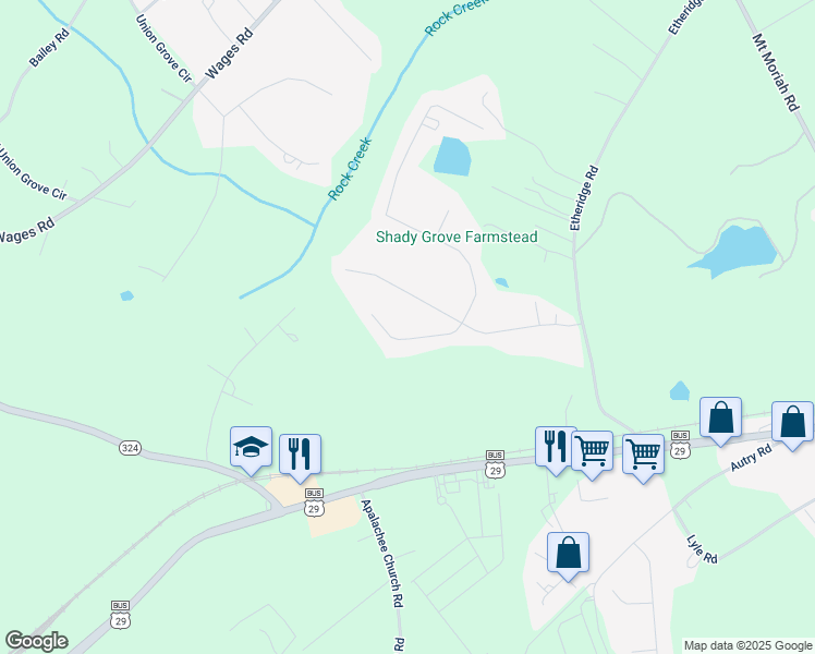 map of restaurants, bars, coffee shops, grocery stores, and more near 1563 Wynfield Court in Auburn