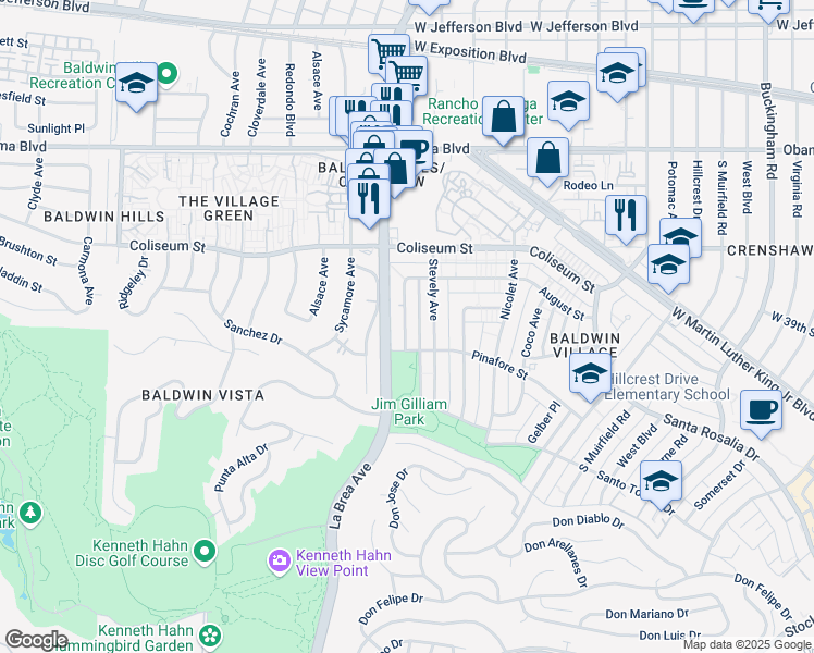 map of restaurants, bars, coffee shops, grocery stores, and more near 3940 Gibraltar Avenue in Los Angeles