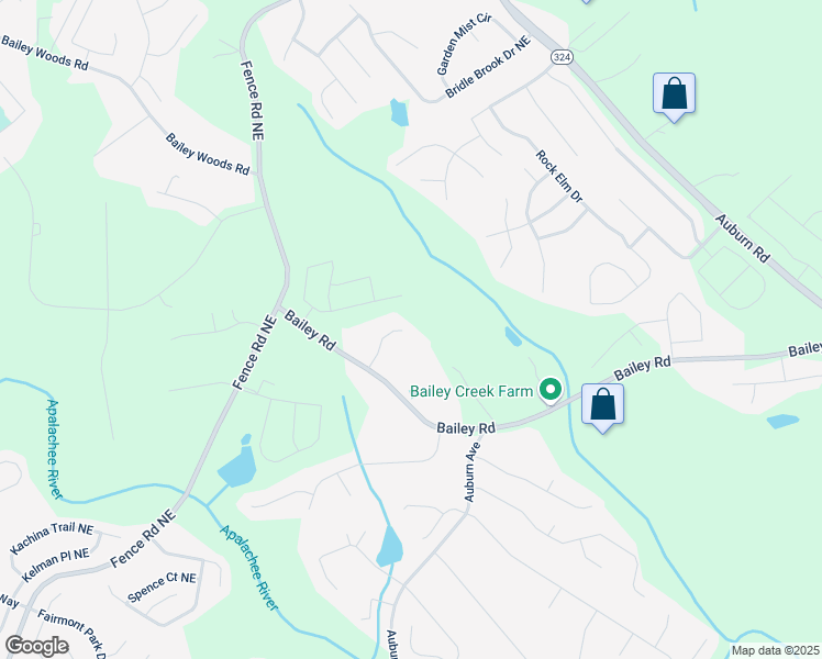 map of restaurants, bars, coffee shops, grocery stores, and more near 3160 Bailey Cove Court Northeast in Dacula