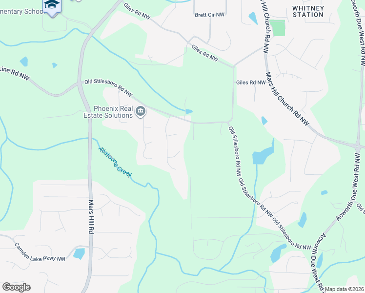 map of restaurants, bars, coffee shops, grocery stores, and more near 4810 Galloways Farm Court in Acworth