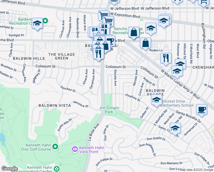 map of restaurants, bars, coffee shops, grocery stores, and more near 3940 Gibraltar Avenue in Los Angeles