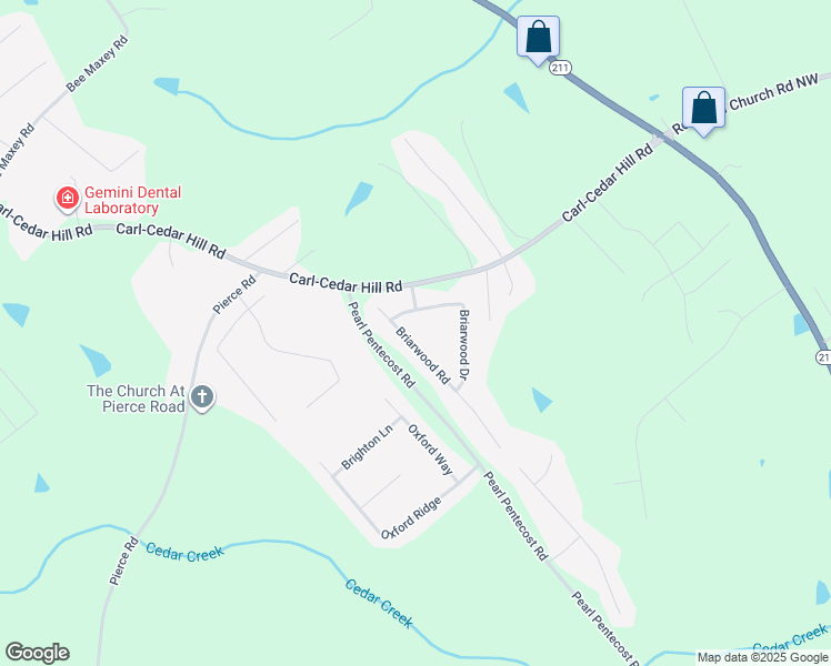 map of restaurants, bars, coffee shops, grocery stores, and more near 412 Briarwood Road in Winder
