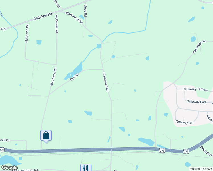 map of restaurants, bars, coffee shops, grocery stores, and more near 499 Clarkwood Road in Rockmart