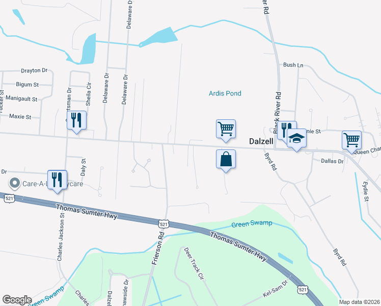 map of restaurants, bars, coffee shops, grocery stores, and more near 3290 Lombardi Court in Dalzell