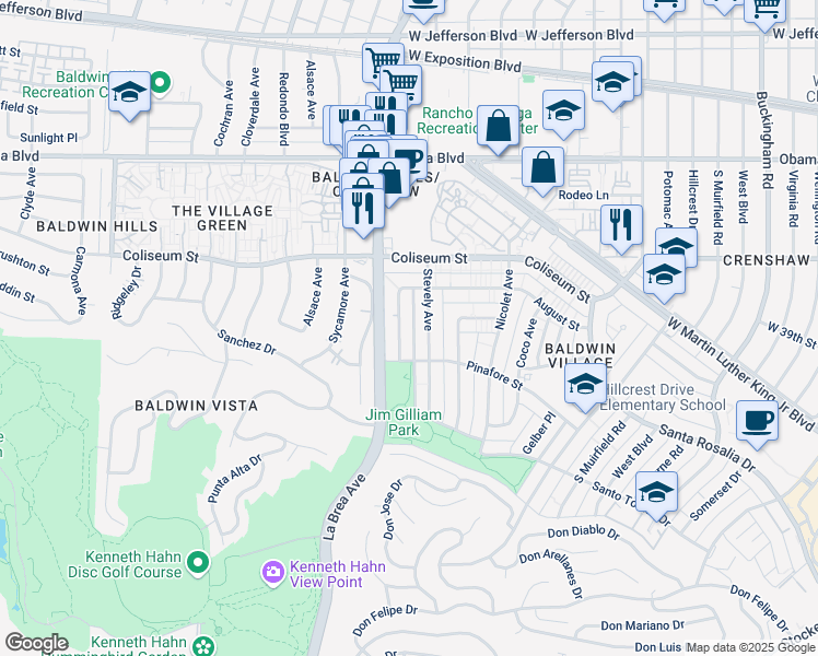 map of restaurants, bars, coffee shops, grocery stores, and more near 3940 Gibraltar Avenue in Los Angeles