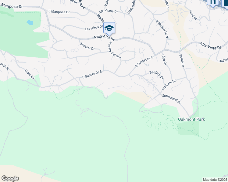 map of restaurants, bars, coffee shops, grocery stores, and more near 13089 Burns Lane in Redlands