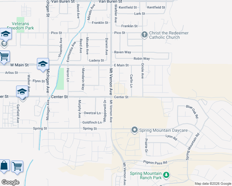 map of restaurants, bars, coffee shops, grocery stores, and more near 316 Whipporwill Drive in Riverside