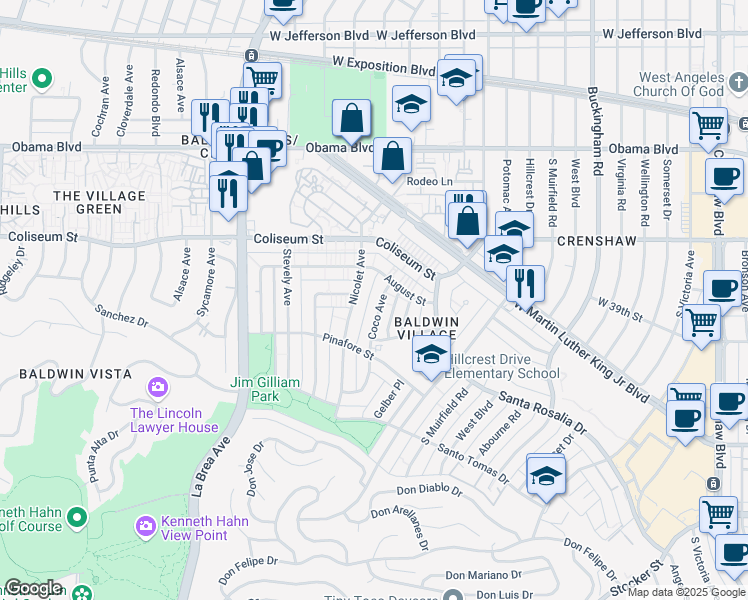 map of restaurants, bars, coffee shops, grocery stores, and more near 3915 Coco Avenue in Los Angeles