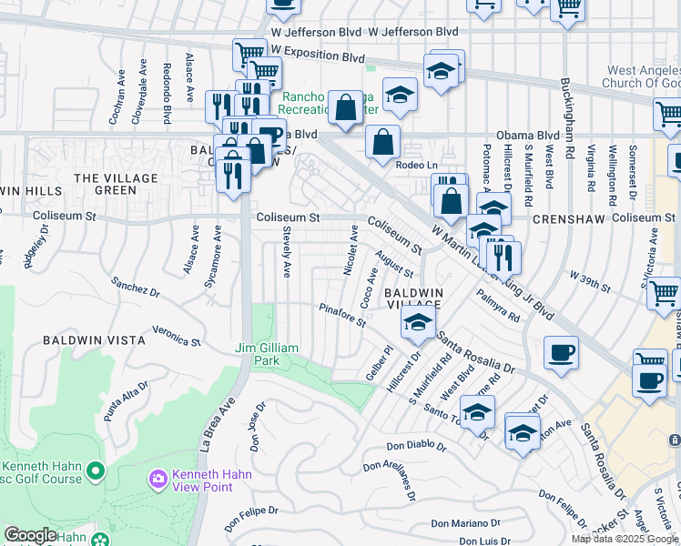 map of restaurants, bars, coffee shops, grocery stores, and more near 3927 Nicolet Avenue in Los Angeles