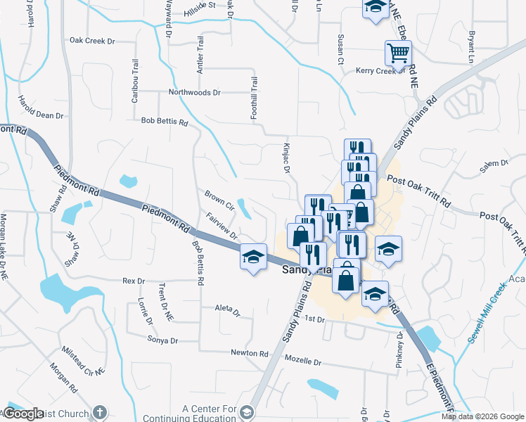 map of restaurants, bars, coffee shops, grocery stores, and more near 2744 Stillwater Lake Lane in Marietta