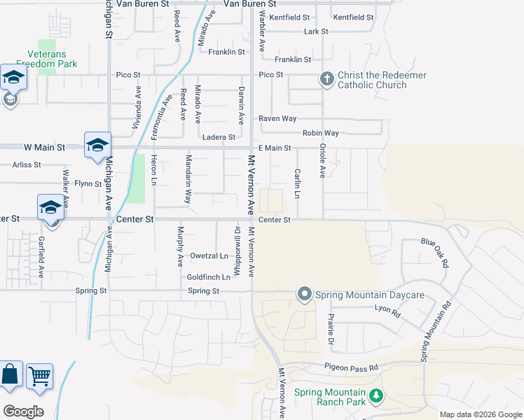 map of restaurants, bars, coffee shops, grocery stores, and more near 316 Whipporwill Drive in Riverside