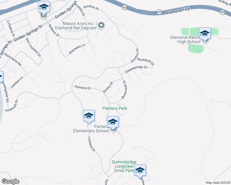 map of restaurants, bars, coffee shops, grocery stores, and more near 635 Boxcove Place in Diamond Bar