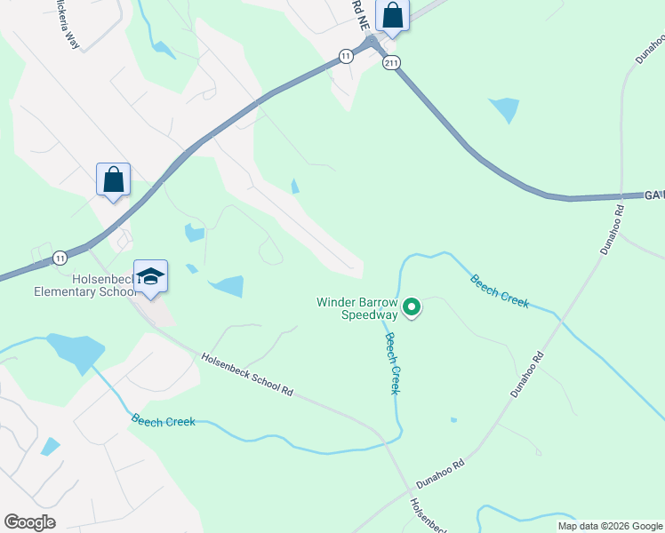 map of restaurants, bars, coffee shops, grocery stores, and more near 683 Carla Court in Winder