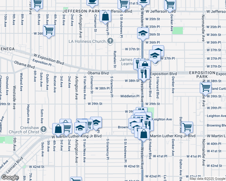 map of restaurants, bars, coffee shops, grocery stores, and more near 1746 Middleton Place in Los Angeles