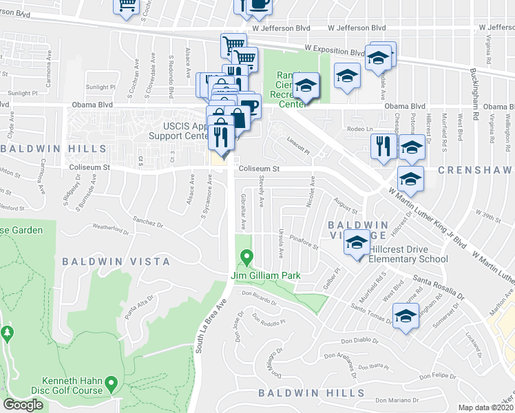 map of restaurants, bars, coffee shops, grocery stores, and more near 3838 Gibraltar Avenue in Los Angeles