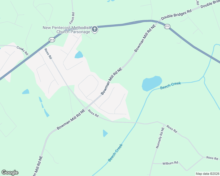 map of restaurants, bars, coffee shops, grocery stores, and more near 120 Bower Court in Winder