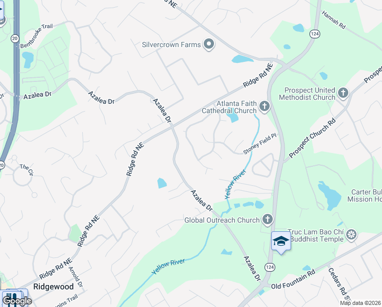 map of restaurants, bars, coffee shops, grocery stores, and more near 1702 Hillside Bend Crossing in Lawrenceville