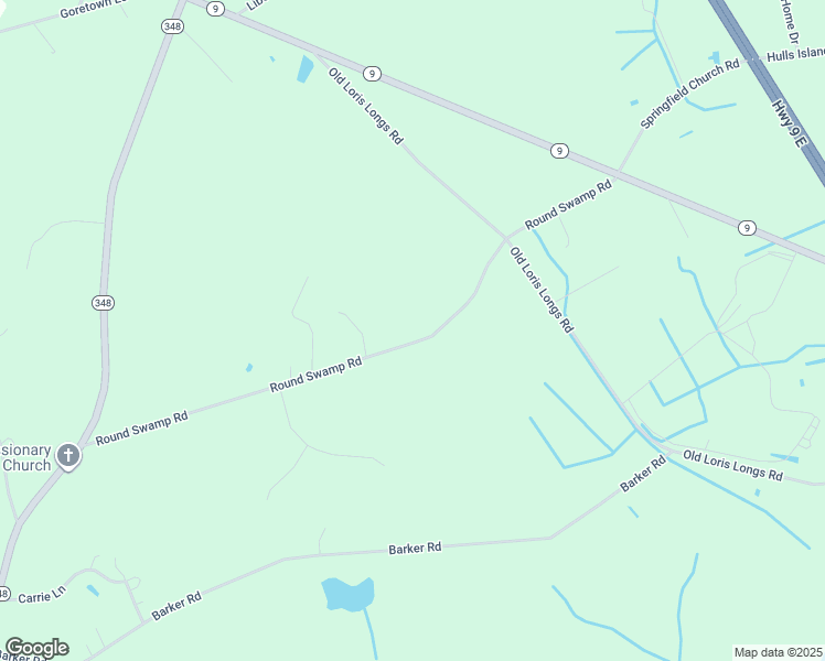 map of restaurants, bars, coffee shops, grocery stores, and more near 410 Round Swamp Road in Loris