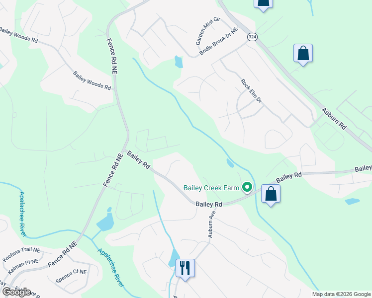 map of restaurants, bars, coffee shops, grocery stores, and more near 3319 Shirecrest Lane in Gwinnett County