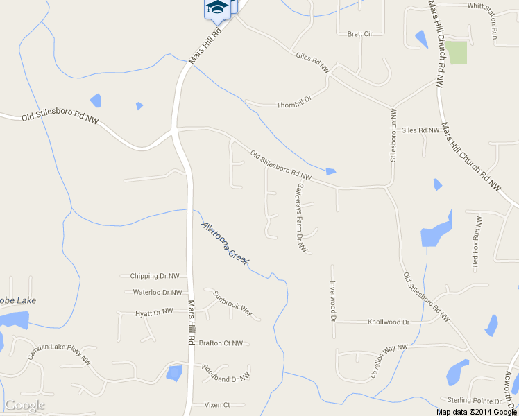 map of restaurants, bars, coffee shops, grocery stores, and more near 2439 Huntington Park Drive Northwest in Acworth