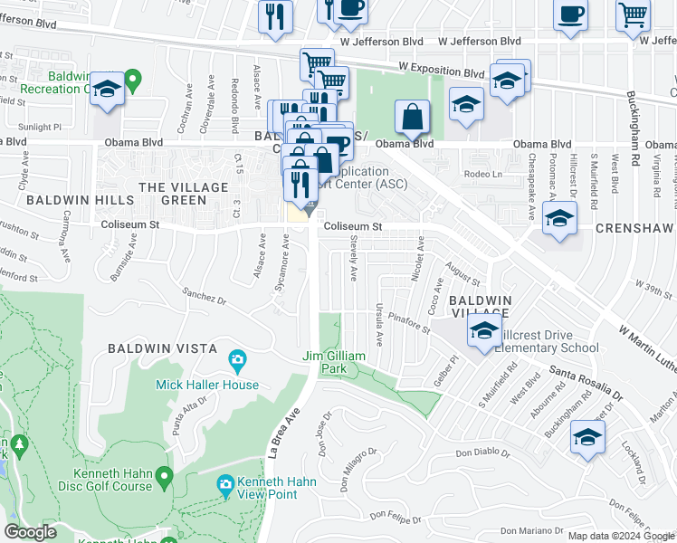 map of restaurants, bars, coffee shops, grocery stores, and more near 3838 Gibraltar Avenue in Los Angeles