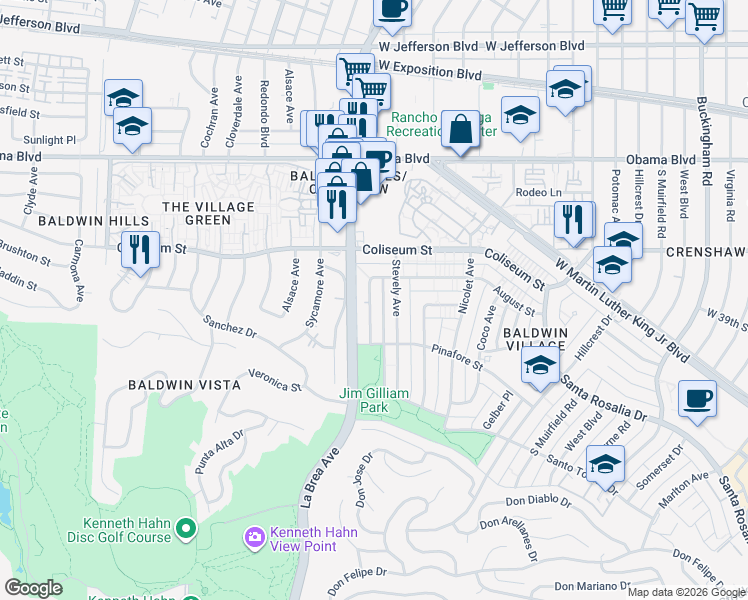 map of restaurants, bars, coffee shops, grocery stores, and more near 3838 Gibraltar Avenue in Los Angeles