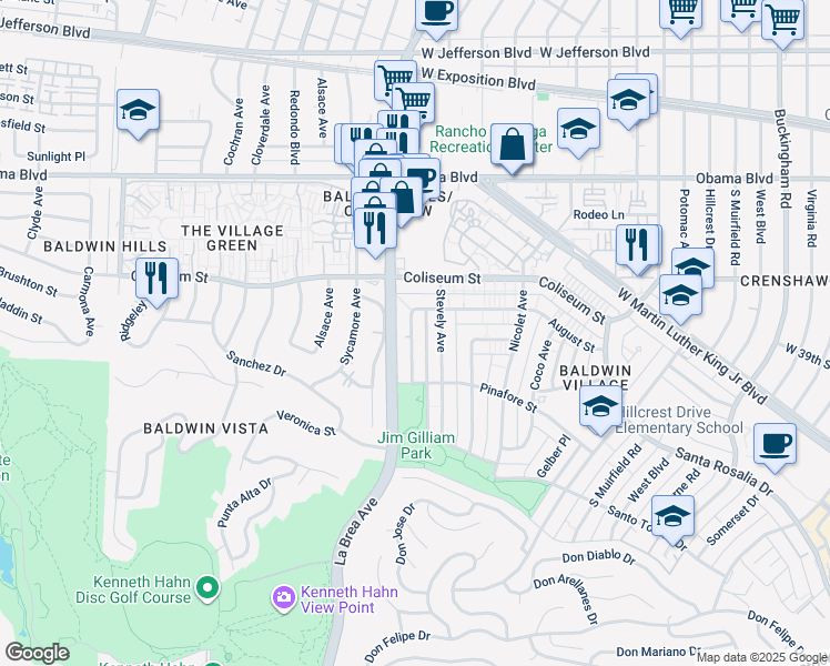 map of restaurants, bars, coffee shops, grocery stores, and more near 3838 Gibraltar Avenue in Los Angeles