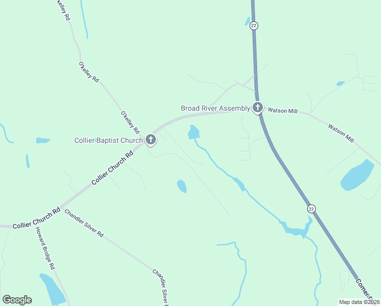 map of restaurants, bars, coffee shops, grocery stores, and more near 39 Dove Power Road in Comer