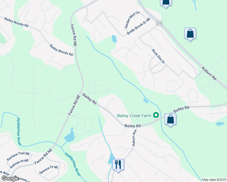 map of restaurants, bars, coffee shops, grocery stores, and more near 3279 Shirecrest Lane in Auburn