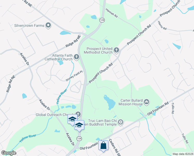 map of restaurants, bars, coffee shops, grocery stores, and more near 1467 Brown Ridge Lane in Lawrenceville