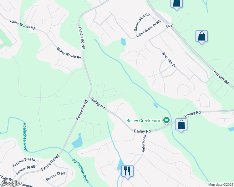 map of restaurants, bars, coffee shops, grocery stores, and more near 3248 Shirecrest Lane in Auburn