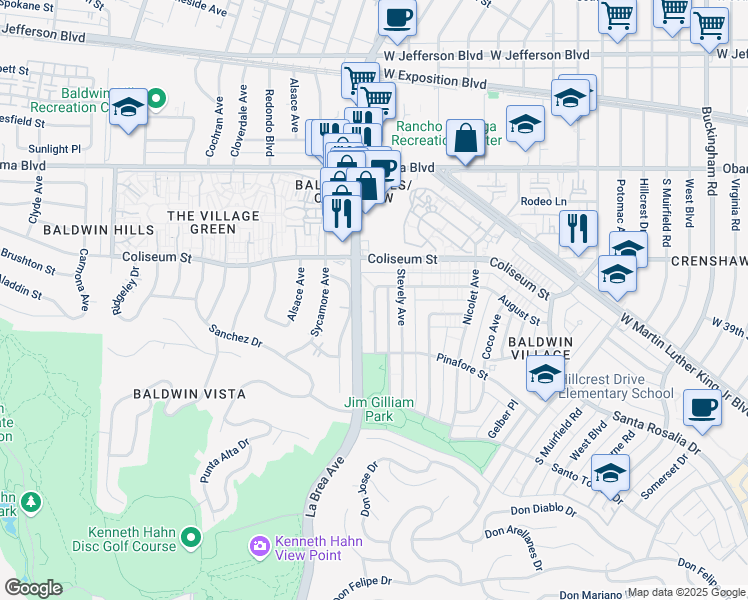 map of restaurants, bars, coffee shops, grocery stores, and more near 3838 Gibraltar Avenue in Los Angeles