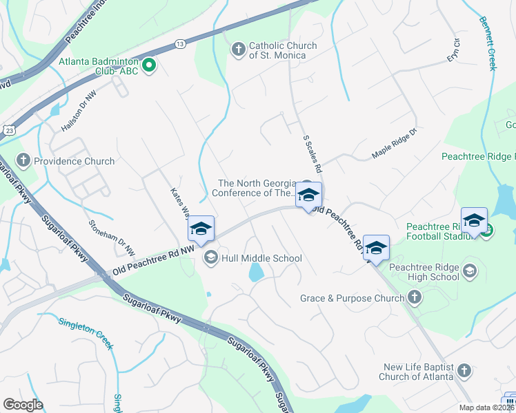 map of restaurants, bars, coffee shops, grocery stores, and more near 1830 Fountain Hill Court in Duluth