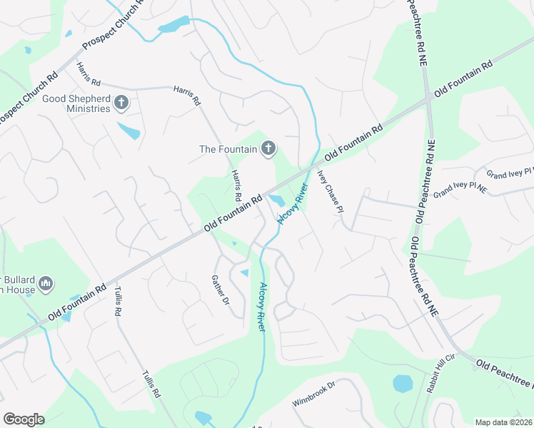 map of restaurants, bars, coffee shops, grocery stores, and more near 1179 Harvest Brook Drive Northeast in Lawrenceville