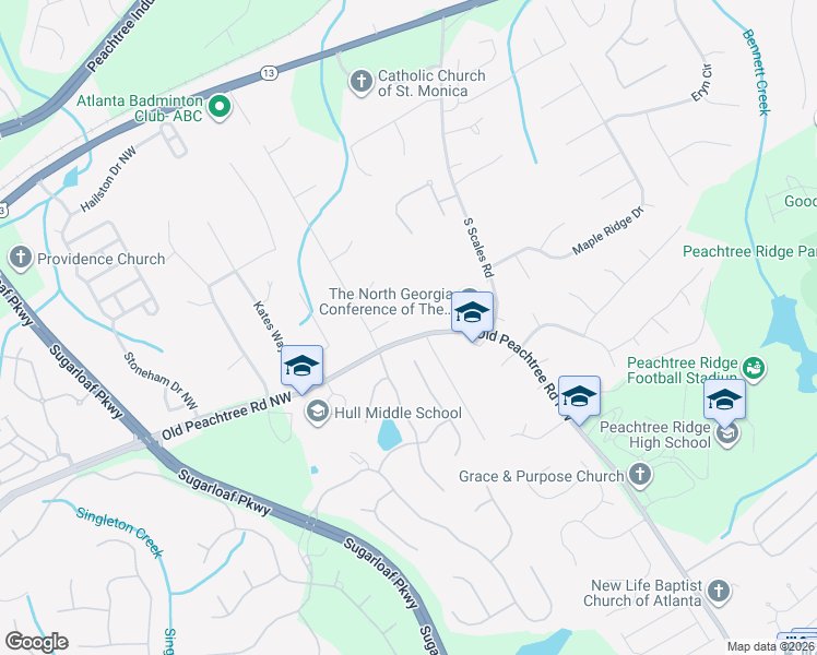 map of restaurants, bars, coffee shops, grocery stores, and more near 1830 Fountain Hill Court in Duluth