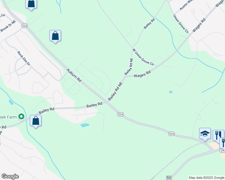 map of restaurants, bars, coffee shops, grocery stores, and more near 386 Rodeo drive in Gwinnett County