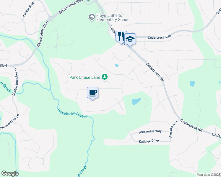map of restaurants, bars, coffee shops, grocery stores, and more near 179 Leyland Crossing in Dallas