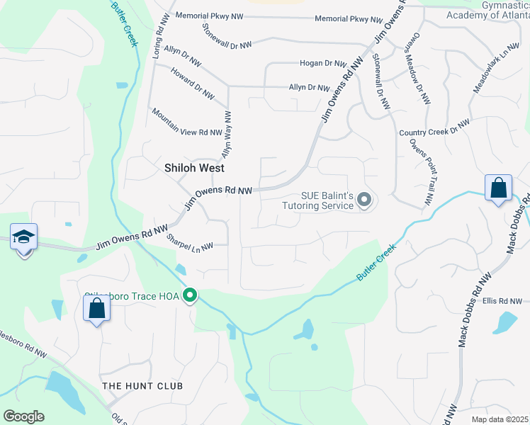 map of restaurants, bars, coffee shops, grocery stores, and more near 2506 Baysridge Drive Northwest in Kennesaw