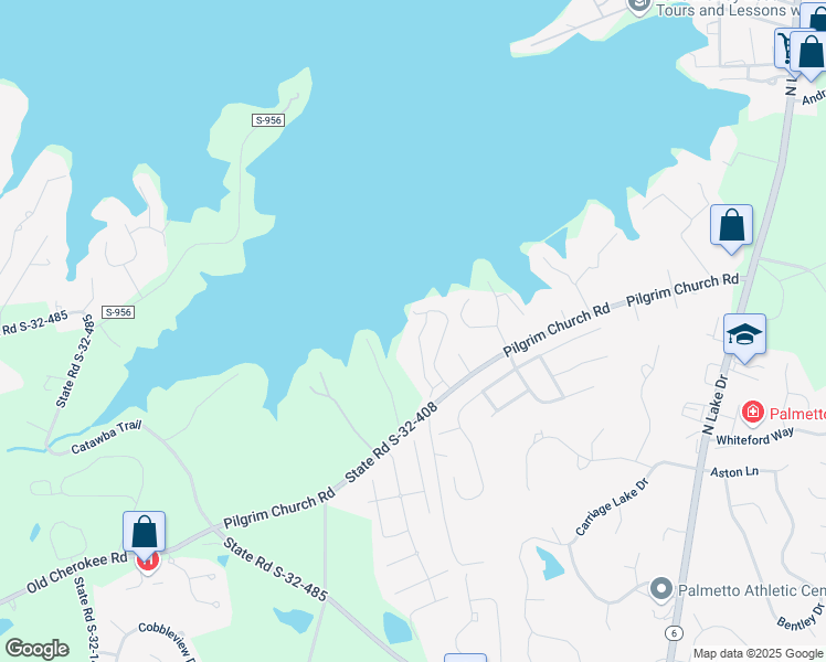 map of restaurants, bars, coffee shops, grocery stores, and more near 206 Pilgrim Point Drive in Lexington