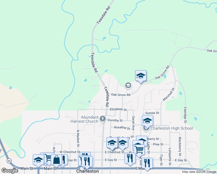 map of restaurants, bars, coffee shops, grocery stores, and more near 9 North Sabine Saint Ext in Charleston