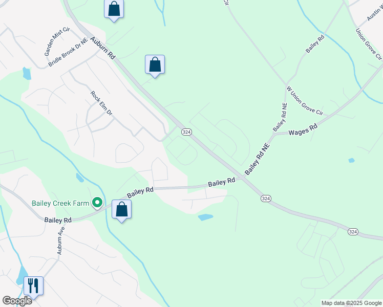map of restaurants, bars, coffee shops, grocery stores, and more near 219 Auburn Road in Auburn