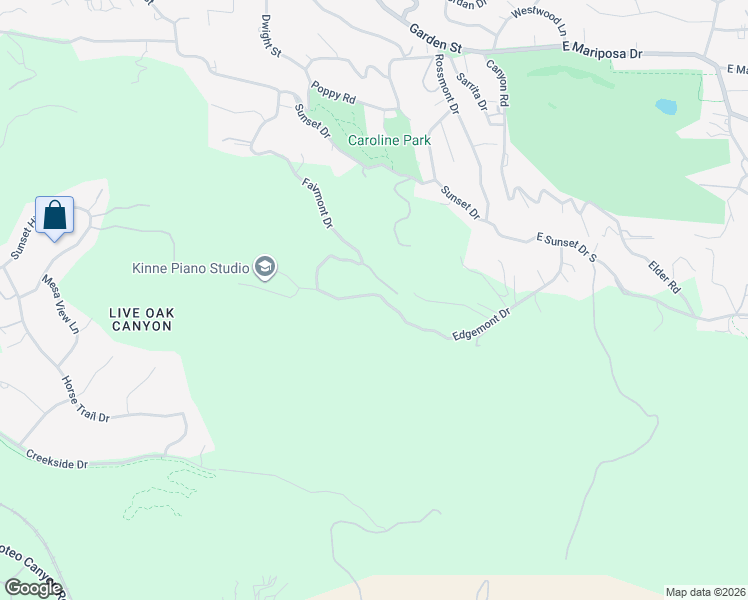 map of restaurants, bars, coffee shops, grocery stores, and more near 297 Edgemont Drive in Redlands