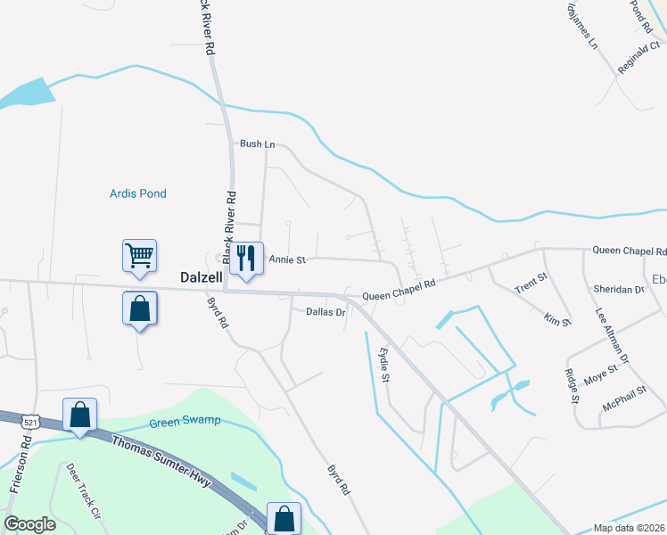 map of restaurants, bars, coffee shops, grocery stores, and more near 3317 Annie Street in Dalzell