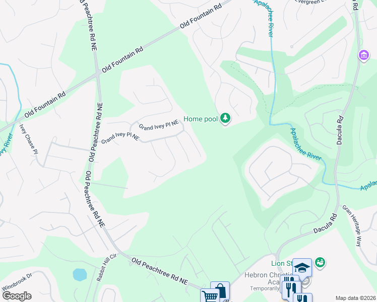 map of restaurants, bars, coffee shops, grocery stores, and more near 1974 Acorn Lane in Dacula