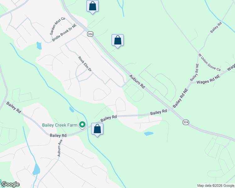 map of restaurants, bars, coffee shops, grocery stores, and more near 801 Rock Elm Drive in Auburn