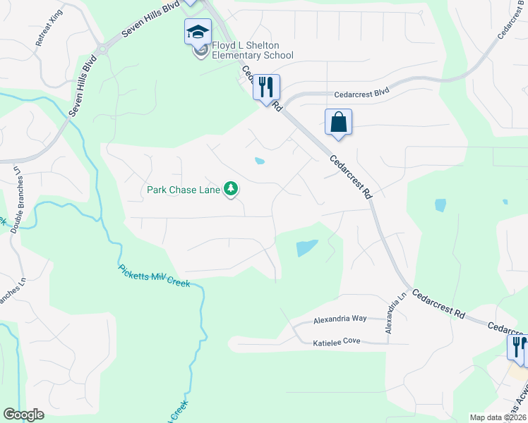 map of restaurants, bars, coffee shops, grocery stores, and more near 30 Leyland Crossing in Dallas