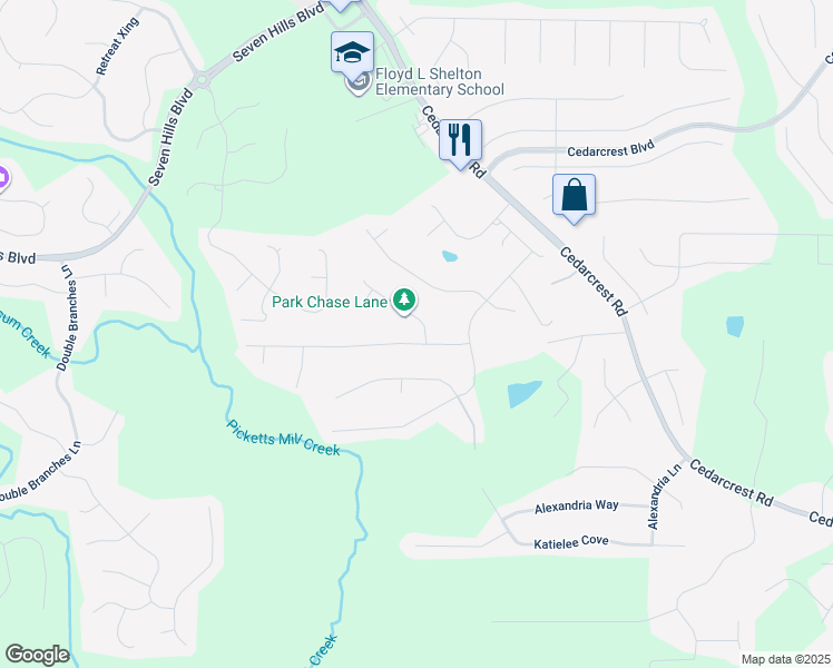 map of restaurants, bars, coffee shops, grocery stores, and more near 95 Leyland Crossing in Dallas