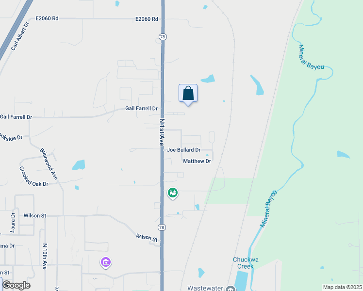 map of restaurants, bars, coffee shops, grocery stores, and more near 2906 North 1st Avenue in Durant