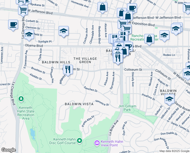 map of restaurants, bars, coffee shops, grocery stores, and more near 3822 Cloverdale Avenue in Los Angeles