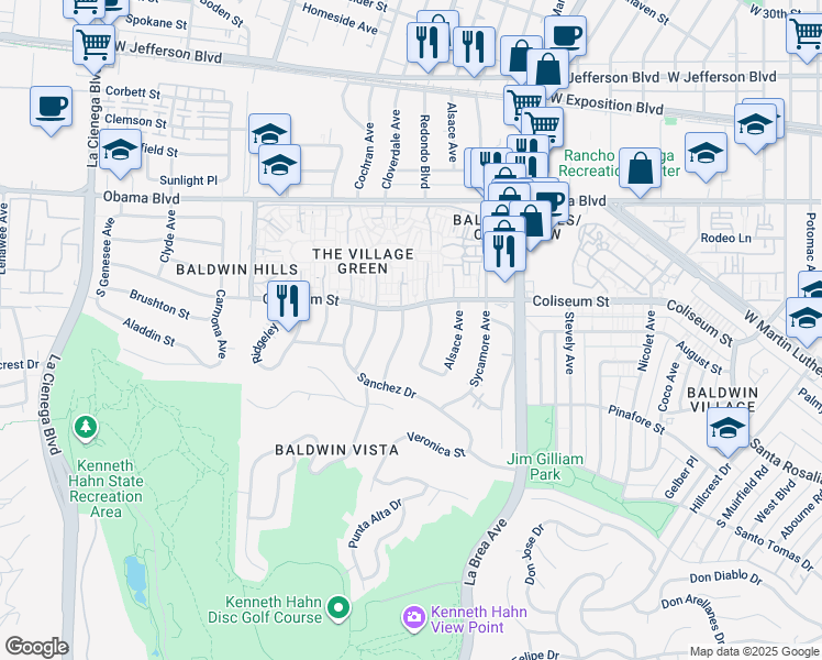 map of restaurants, bars, coffee shops, grocery stores, and more near 3822 Cloverdale Avenue in Los Angeles